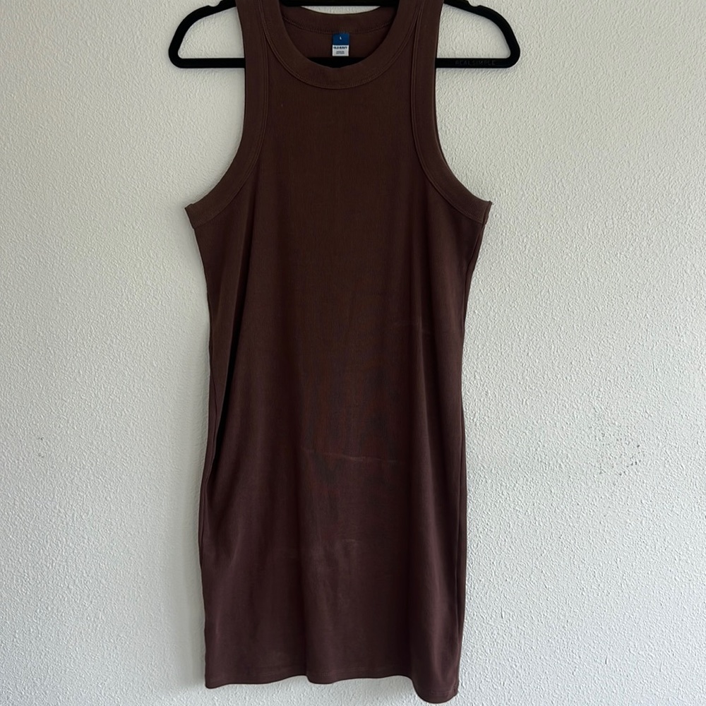 Old Navy Brown Raceback ribbed dress